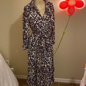 Zara blue and white print maxi dress